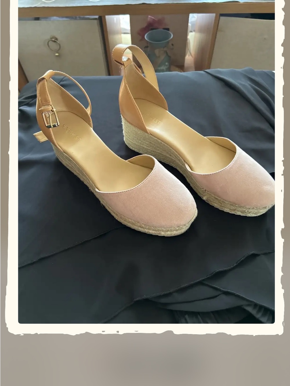 Nine West Pale Pink Espadrille Wedge Sandals